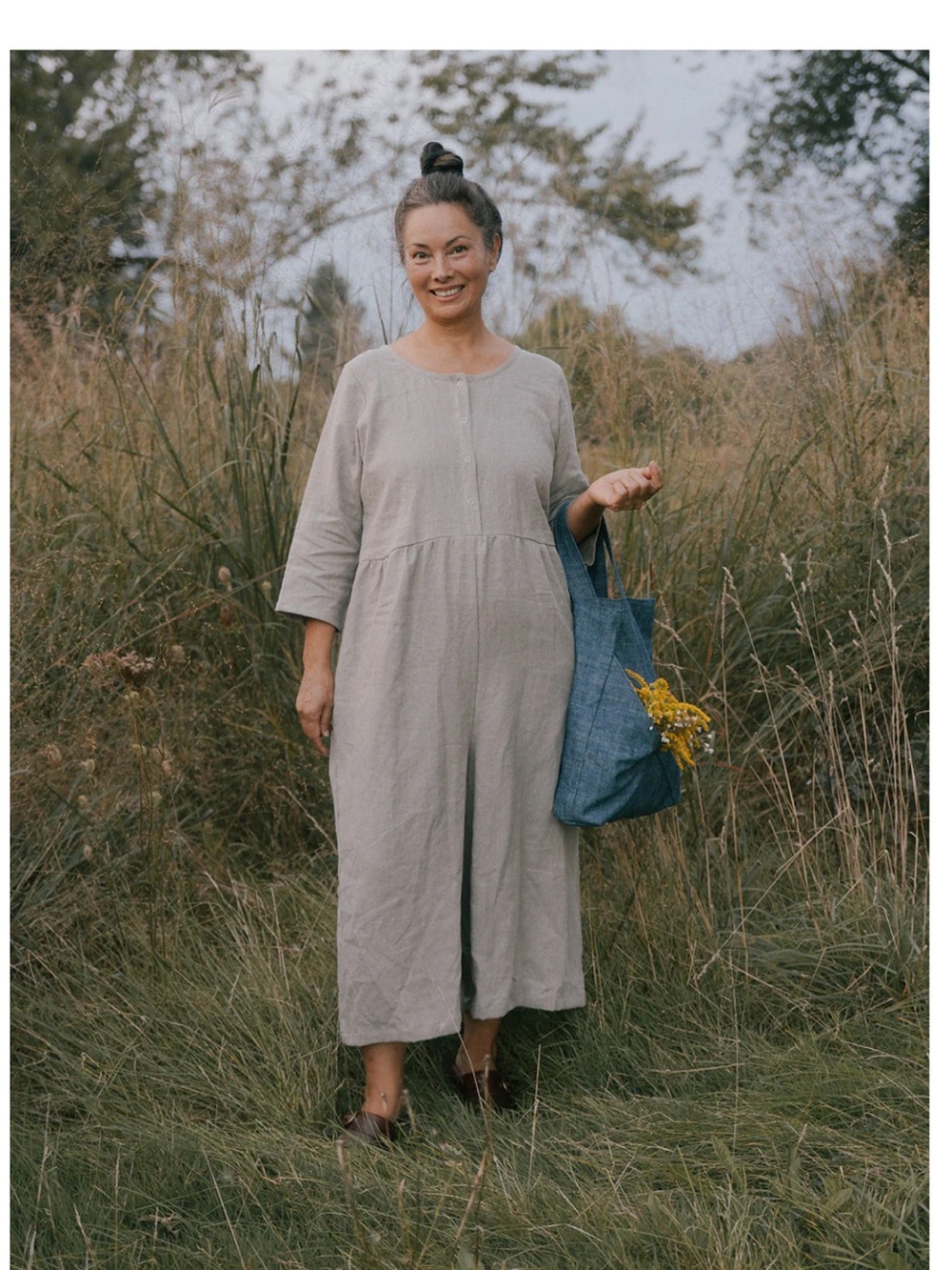 Conscious Clothing RANCH JUMPSUIT in Pebble-Relaxed Linen Jumpsuit, light taupe